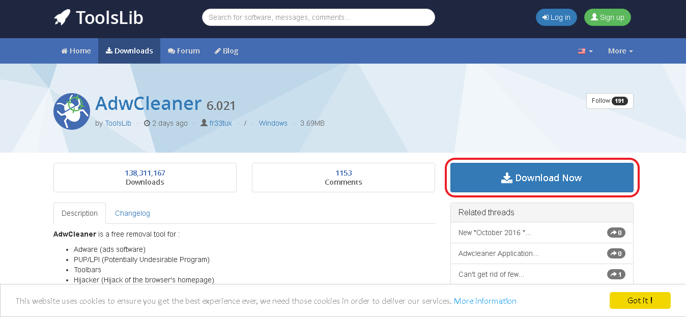 Утилита AdwCleaner