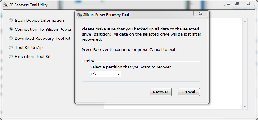 Форматирование флешки в программе SP USB Flash Drive Recovery Software